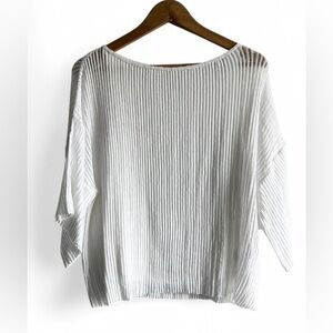 Bailey 44 Womens White Ribbed Coastal Boho Euro Summer Layered Shirt Small